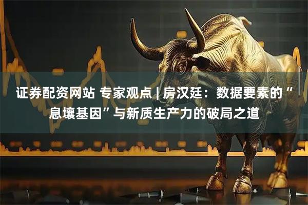 证券配资网站 专家观点 | 房汉廷：数据要素的“息壤基因”与新质生产力的破局之道