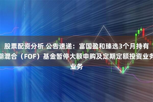 股票配资分析 公告速递:富国盈和臻选3个月持有期混合(FOF)基金暂停大额申购及定期定额投资业务
