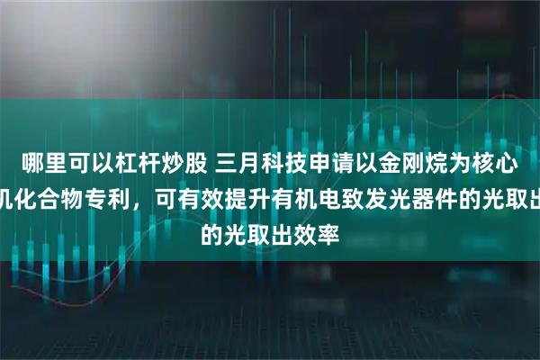 哪里可以杠杆炒股 三月科技申请以金刚烷为核心的有机化合物专利，可有效提升有机电致发光器件的光取出效率