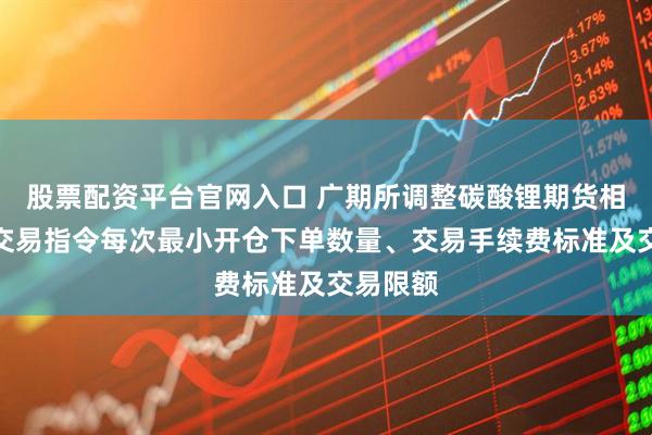 股票配资平台官网入口 广期所调整碳酸锂期货相关合约交易指令每次最小开仓下单数量、交易手续费标准及交易限额